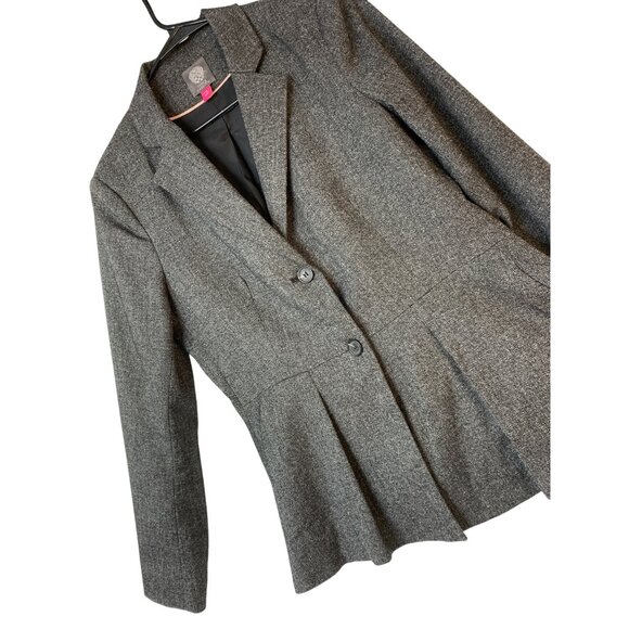 Vince Camuto Womens Tweed Blazer Size 10 Gray Fitted Peplum  RA10057 - Picture 2 of 7